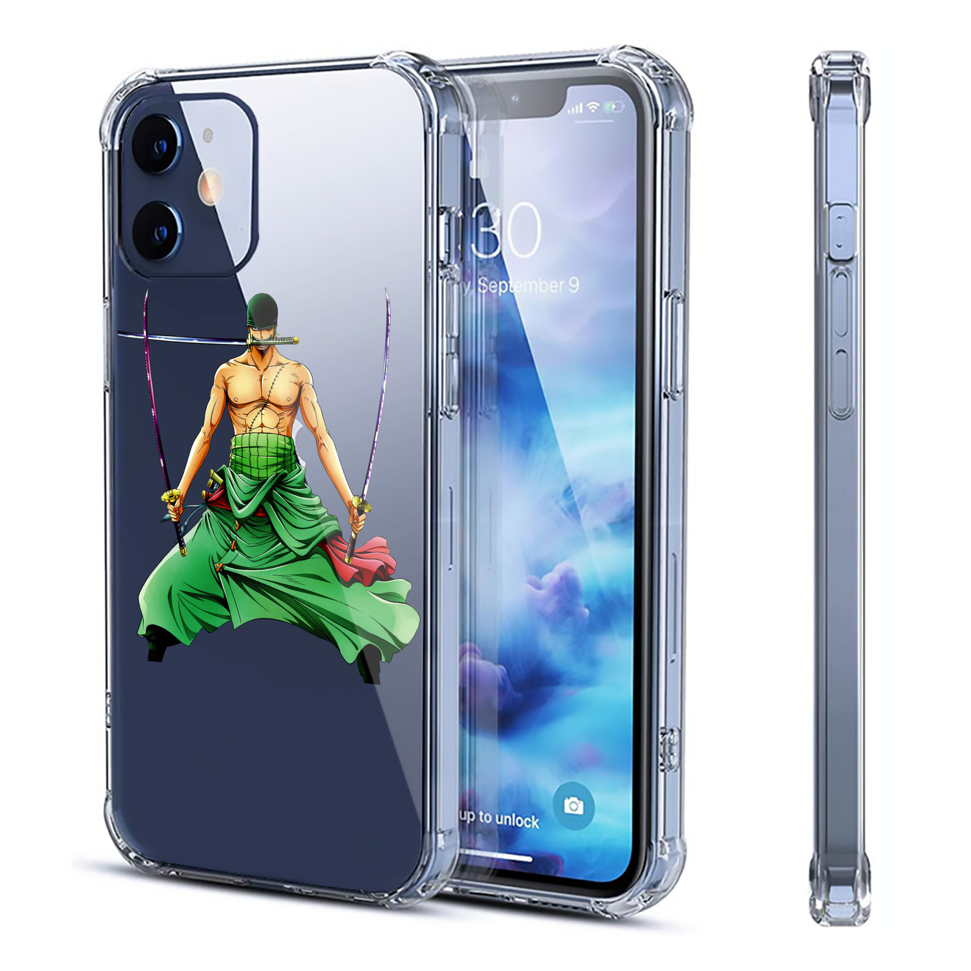（画像用） ワンピース ロロノア・ゾロ ONE PIECE Roronoa Zoro 【iPhone 12シリーズ対応】透明スマホケース（クリアソフトケース）